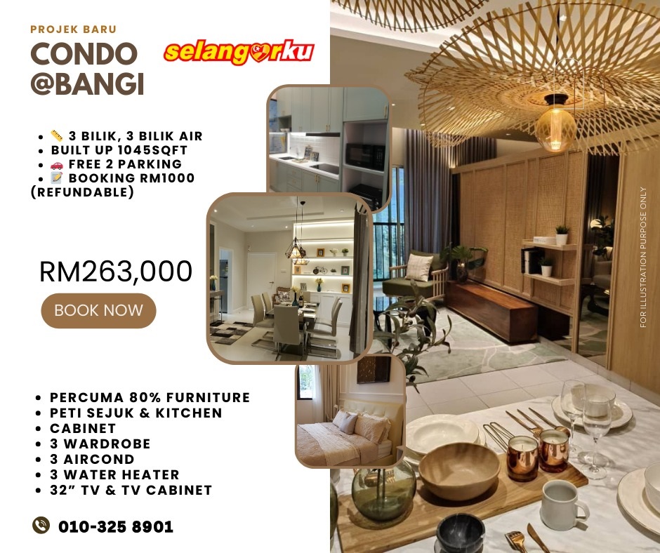 PROJEK Rumah Selangorku berhampiran Bangi – Partly Furnished 263k